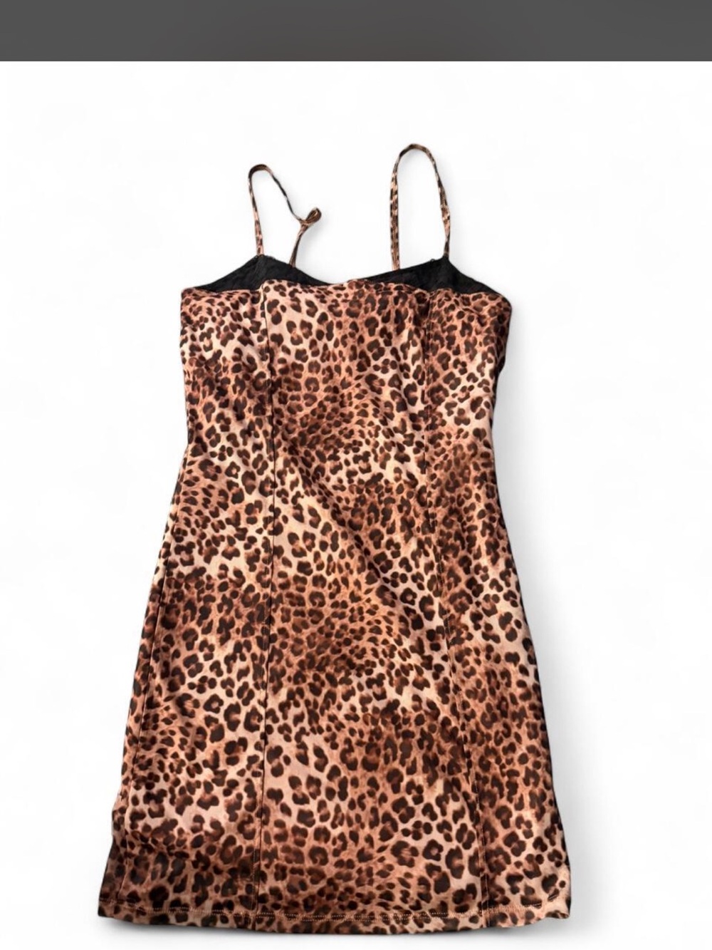 Leopard Print Slip Dress - Brown